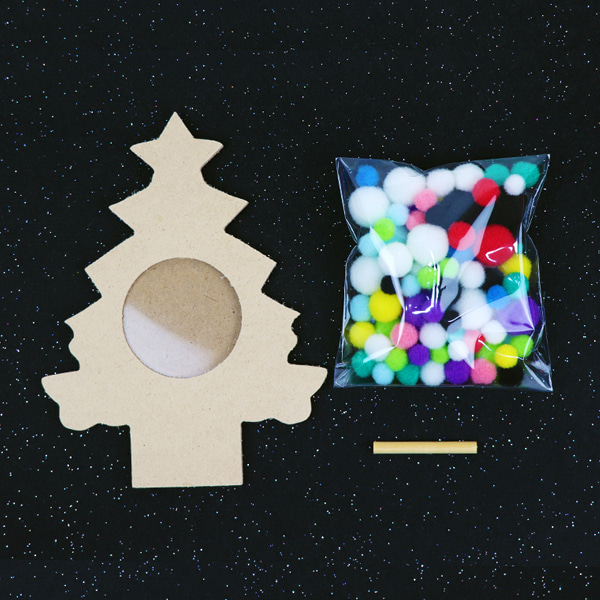 (재미스쿨) 뿅뿅이 트리 액자 만들기 패키지 1인용 크리스마스 DIY