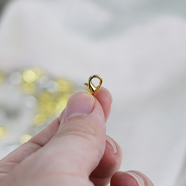 (재미스쿨) DIY 랍스타고리 10mm 은색 금색 30개x1팩 1종 고리만들기 마스크목걸이줄