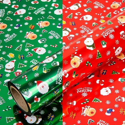 (디랩) 크리스마스 포장지 메리 비닐롤 중형 1롤 예쁜 선물 포장